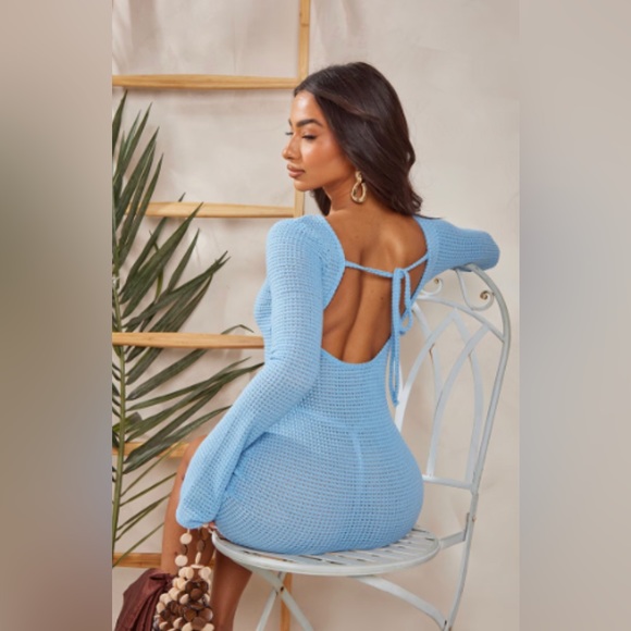 PrettyLittleThing Blue Coverup Dress - Picture 8 of 8